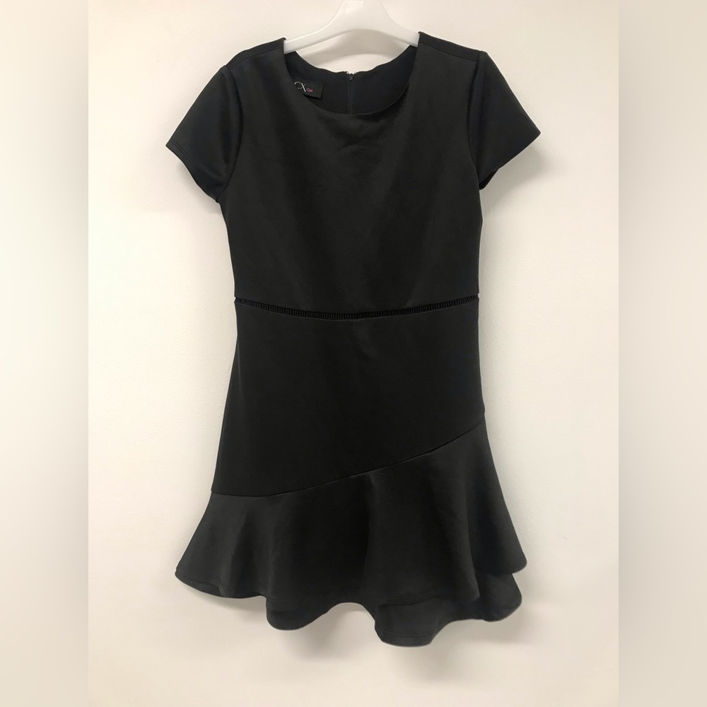 Big Girls Cap Sleeve Black Casual Daily Wear Clothing School outfit Dress Junior